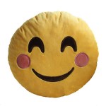 Soft Smiley Emoticon Yellow Round Cushion Pillow Stuffed Plush Toy Doll (Cheeky)